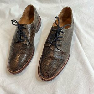 Schmoove womens lace up brown snake leather oxford size 37